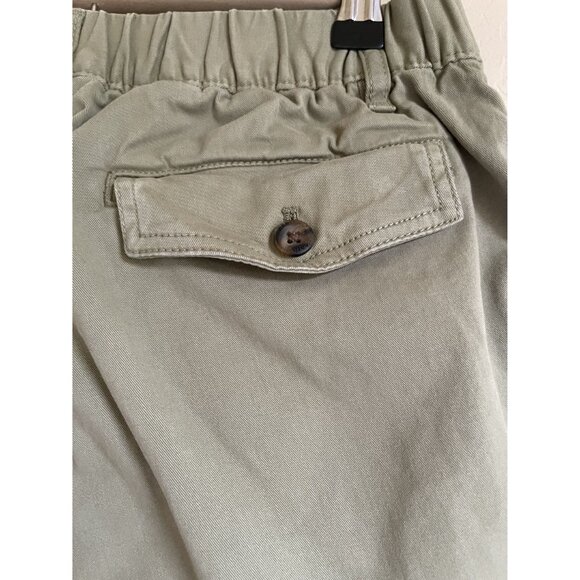 Bearbottom Clothing Size Small 5.5" Inseam Made in Green Chino Khaki Elastic Wai - Picture 5 of 9